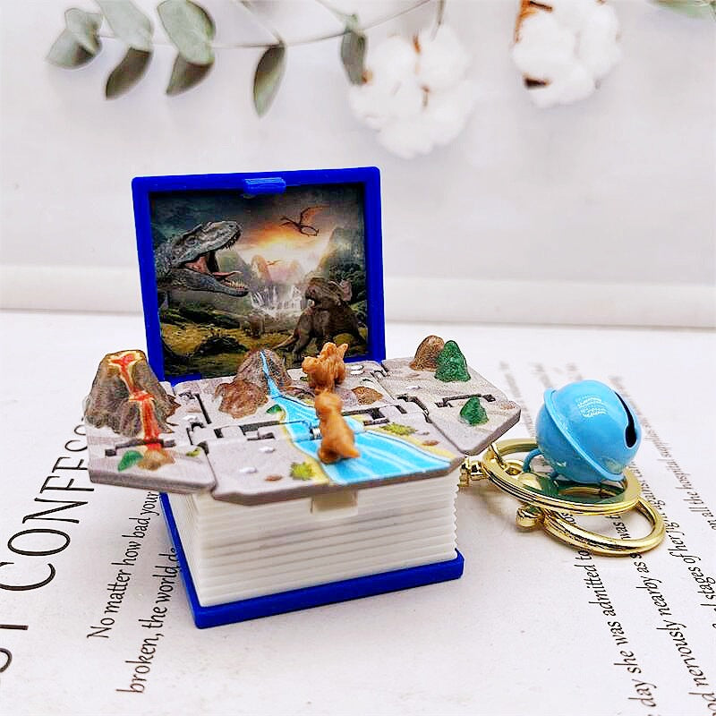 Wholesale 3D Stereo Explosive Book Magic World Magic Book Plastic Keychains